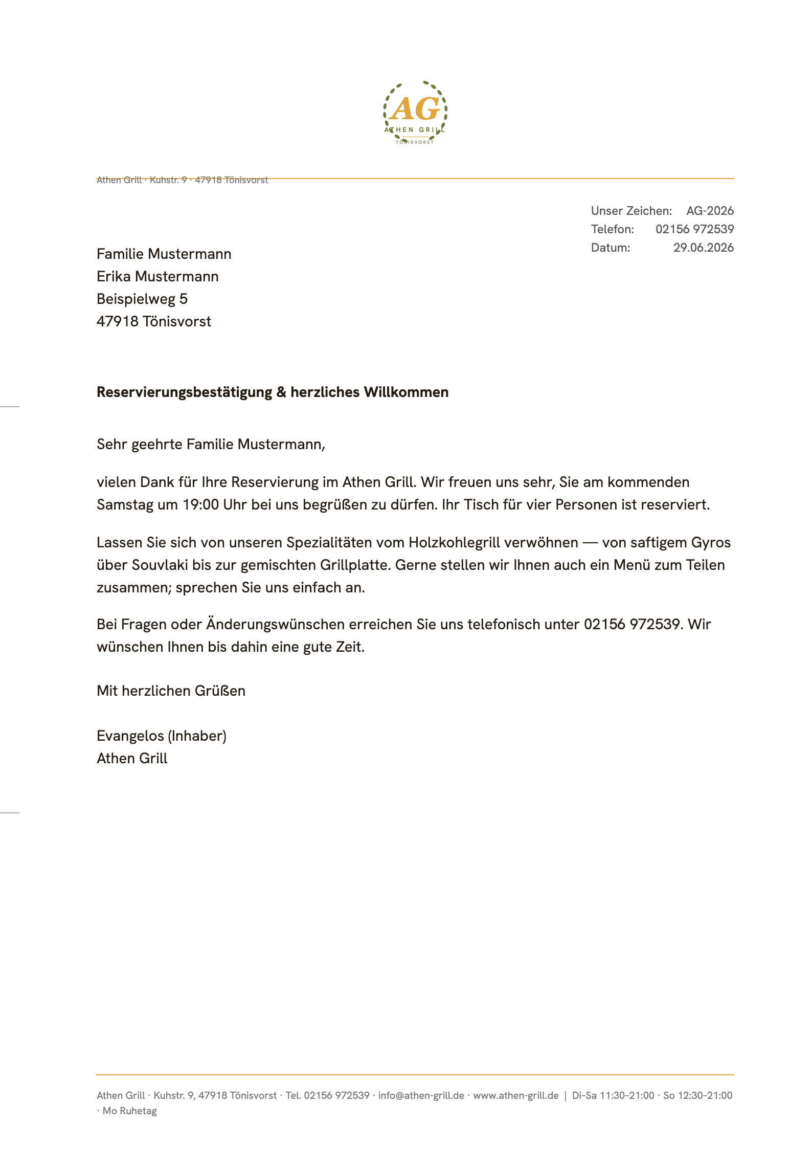 Briefbogen Olivenkranz